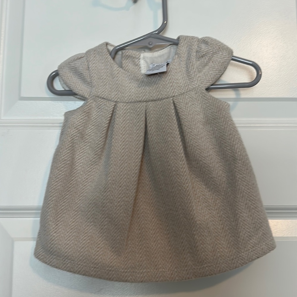 Tahari - Baby Girl Dress - 0-3 Months - Ivory - Bow